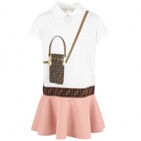 Dress with logoband and print Fendi Dress with logoband and print