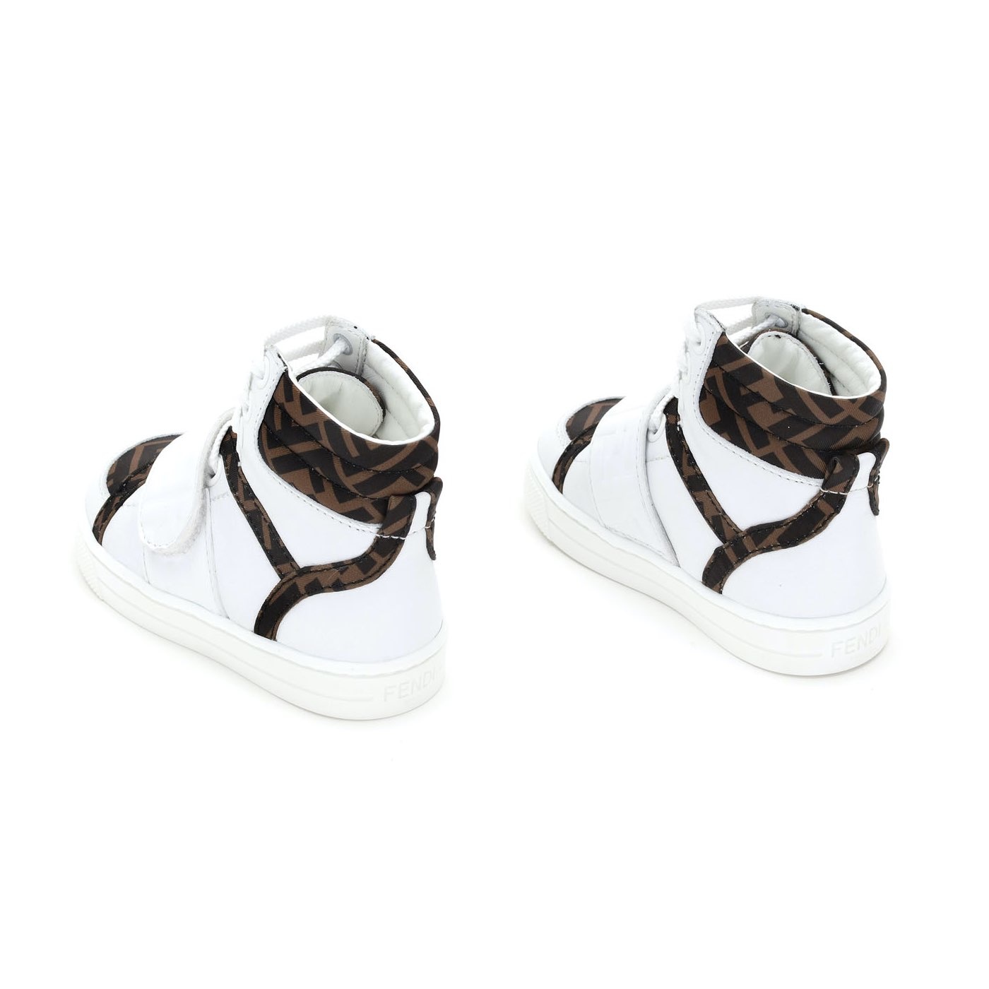 Fendi witte halfhoge sneakers FF logo - Lolly Pop Kindermode