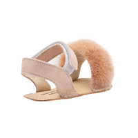 Babywalker Leather sandals with faux fur Leather sandals with faux fur