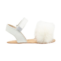 Babywalker Leather sandals with faux fur Leather sandals with faux fur