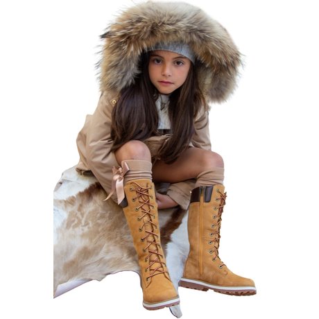 Timberland beige hoge laarzen met veters - Lolly Pop Kindermode