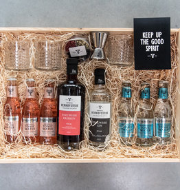 Geschenkkist Edelweiss Gin, Kriek, Tonic, Glazen & barmateriaal