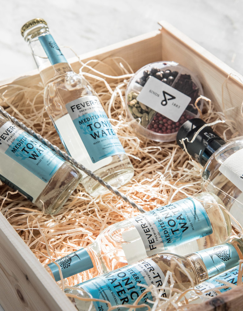 Geschenkkist Edelweiss Gin Tonic, kruiden & barlepel
