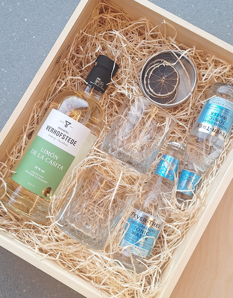 Geschenkkist XL Limoncello Spritz / Limonicious met glazen