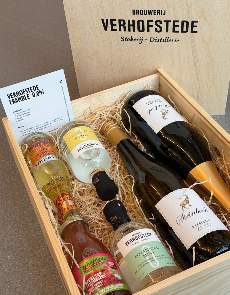 Geschenkkist Alcoholvrije wijn, bubbel & mocktails xl