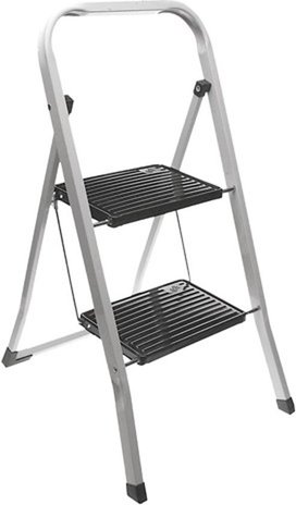 Excellent houseware Relaxwonen - Huishoudtrap - keukentrap met 2 treden Grijs Excellent houseware Relaxwonen - Huishoudtrap - keukentrap met 2 treden Grijs