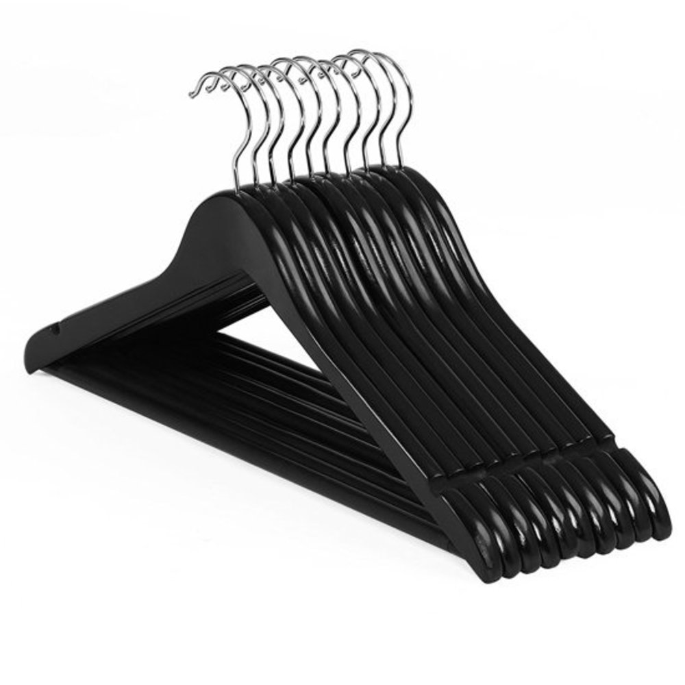 Relaxwonen Relaxwonen - kledinghanger 20 stuks - klerenhanger - kleerhanger - broekenstang - hout zwart