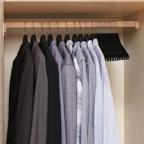 Relaxwonen Relaxwonen - kledinghanger 20 stuks - klerenhanger - kleerhanger - broekenstang - hout zwart