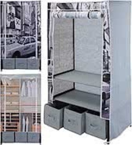 Grand minstens Tegenhanger Storage solutions Opvouwbare Kledingkast - garderobekast - 88x50x160 cm -  Relaxwonen