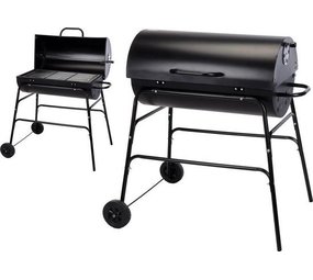 Relaxwonen - BBQ - Barbecue - Houtskool - Verrijdbaar - Mat Zwart - Cilinder Vorm - 75 cm Relaxwonen - BBQ - Barbecue - Houtskool - Verrijdbaar - Mat Zwart - Cilinder Vorm - 75 cm