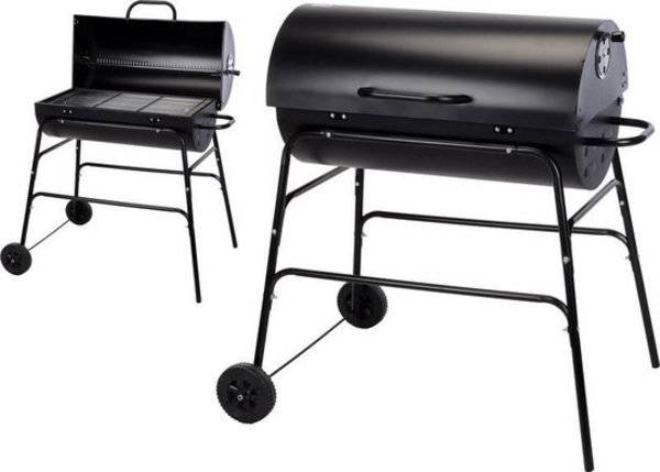 Relaxwonen - BBQ - Barbecue - Houtskool - Verrijdbaar - Mat Zwart - Cilinder Vorm - 75 cm Relaxwonen - BBQ - Barbecue - Houtskool - Verrijdbaar - Mat Zwart - Cilinder Vorm - 75 cm