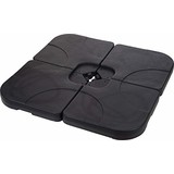 Relaxwonen - Parasoltegel - Vulbaar - 4 Tegels - 15 liter - Zwart - Parasolvoet - H 7,5 x B 50 x B 50 cm