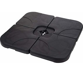 Relaxwonen - Parasoltegel - Vulbaar - 4 Tegels - 15 liter - Zwart - Parasolvoet - H 7,5 x B 50 x B 50 cm Relaxwonen - Parasoltegel - Vulbaar - 4 Tegels - 15 liter - Zwart - Parasolvoet - H 7,5 x B 50 x B 50 cm
