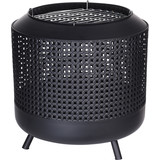 Relaxwonen - Vuurkorf - BBQ - Dubbel Plezier - Tuin - Zomer - Zwart - 50x50x51cm Relaxwonen - Vuurkorf - BBQ - Dubbel Plezier - Tuin - Zomer - Zwart - 50x50x51cm