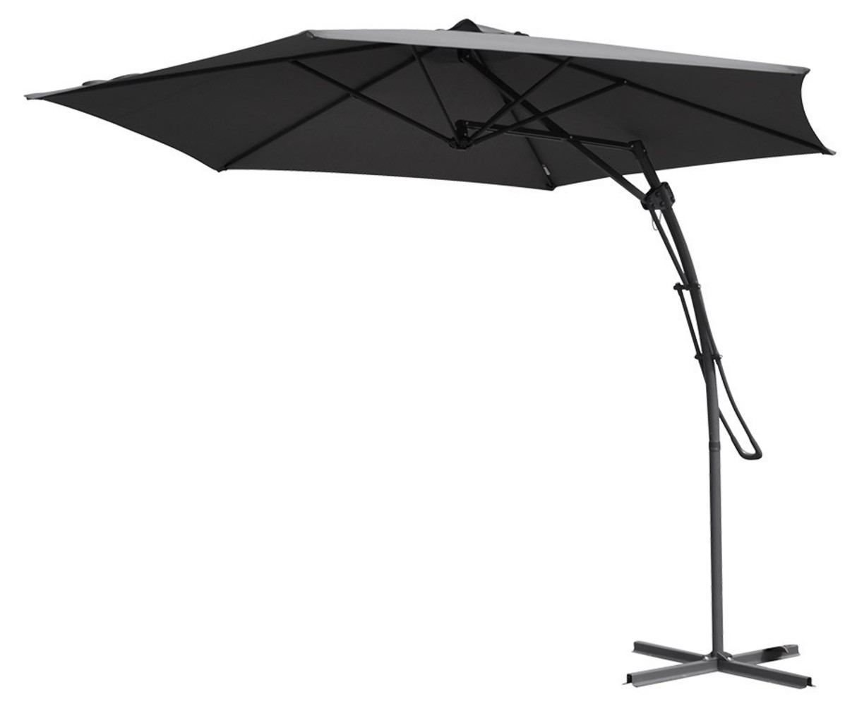 Relaxwonen - Push-up zweefparasol - Ø300cm - antraciet - stevige kwaliteit Relaxwonen - Push-up zweefparasol - Ø300cm - antraciet - stevige kwaliteit