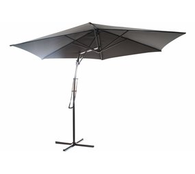 Relaxwonen - Push-up zweefparasol - Ø300cm - lichtgrijs - stevige kwaliteit