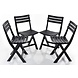Relaxwonen - 4 tuinstoelen - antraciet - inklapbaar Relaxwonen - 4 tuinstoelen - antraciet - inklapbaar