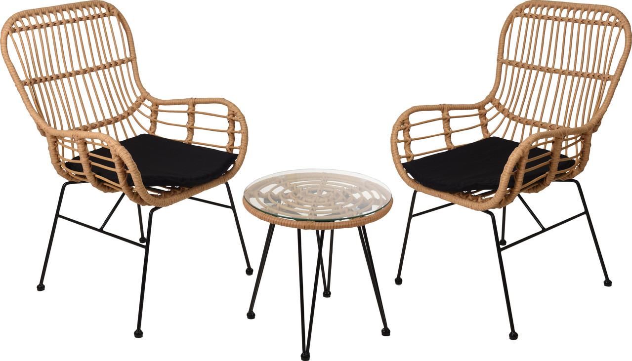 Tentakel Accor Samengroeiing Relaxwonen - tuinset Rotan - 2 stoelen & tafel - Kwaliteit - Trend 2021 -  Relaxwonen
