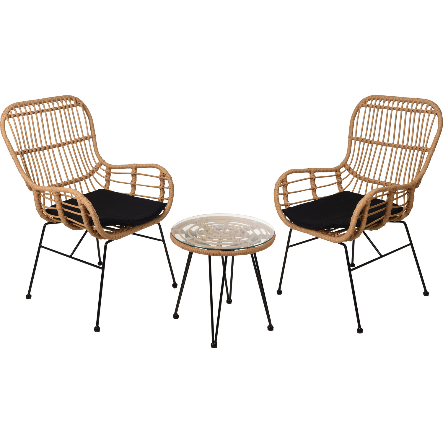 Relaxwonen - tuinset Rotan - 2 stoelen & tafel - Kwaliteit - Trend 2021 -  Relaxwonen