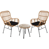 Relaxwonen Relaxwonen - tuinset Rotan - 2 stoelen & tafel - Kwaliteit - Trend 2024