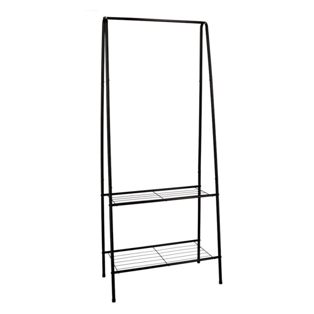 Relaxwonen - Kledingrek - Zwart - met 2 planken voor schoenen - Snel & makkelijk neer te zetten Relaxwonen - Kledingrek - Zwart - met 2 planken voor schoenen - Snel & makkelijk neer te zetten