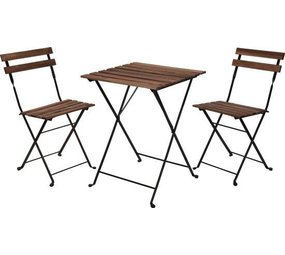 Relaxwonen Relaxwonen - Bistro set - Tuinset - Tuintafel en stoelen - Zwart - Metaal - Hout Relaxwonen Relaxwonen - Bistro set - Tuinset - Tuintafel en stoelen - Zwart - Metaal - Hout