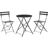 Bistro set donker antraciet 3 stuks - terras meubel - tuin meubel - 2 stoelen 1 tafel - opklapbaar Bistro set donker antraciet 3 stuks - terras meubel - tuin meubel - 2 stoelen 1 tafel - opklapbaar