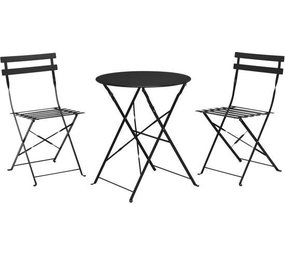 Bistro set donker antraciet 3 stuks - terras meubel - tuin meubel - 2 stoelen 1 tafel - opklapbaar Bistro set donker antraciet 3 stuks - terras meubel - tuin meubel - 2 stoelen 1 tafel - opklapbaar