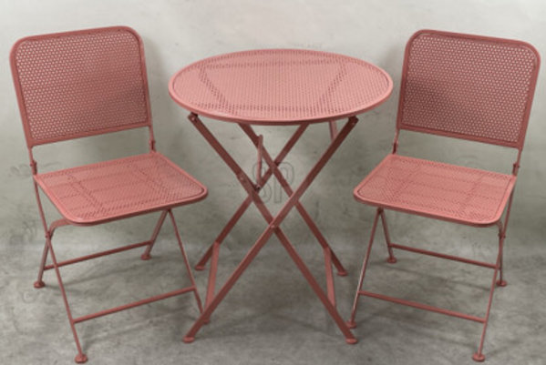 Wederzijds koper Grijp Relaxwonen - tuinset - bistroset - roze - tafel + 2 stoelen - Relaxwonen