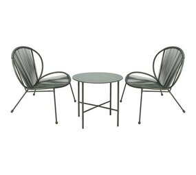 Relaxwonen - tuinset - Zwart - tafel + 2 stoelen Relaxwonen - tuinset - Zwart - tafel + 2 stoelen