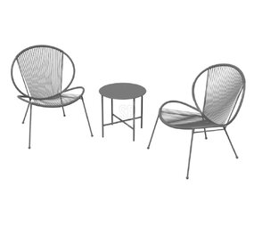 Relaxwonen - tuinset - zwart - tafel + 2 stoelen Relaxwonen - tuinset - zwart - tafel + 2 stoelen