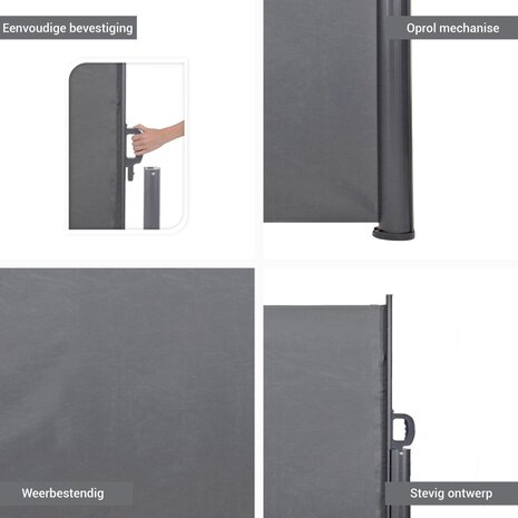 Relaxwonen Windscherm Uittrekbaar – Weerbestendig – Zonnescherm met UV Bescherming – Tuin Meubelen – Camping Artikelen – Zomer – Ruimtebesparend en Makkelijk te Installeren - Antraciet – 160 X 300 cm Relaxwonen Windscherm Uittrekbaar – Weerbestendig – Zonnescherm met UV Bescherming – Tuin Meubelen – Camping Artikelen – Zomer – Ruimtebesparend en Makkelijk te Installeren - Antraciet – 160 X 300 cm
