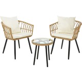 Relaxwonen Relaxwonen - Tuinset - 2 Stoelen + tafel - Rotan