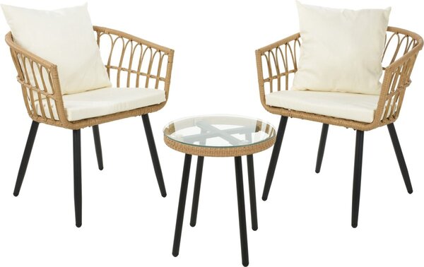 Relaxwonen Relaxwonen - Tuinset - 2 Stoelen + tafel - Rotan Relaxwonen Relaxwonen - Tuinset - 2 Stoelen + tafel - Rotan