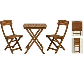 Relaxwonen Relaxwonen - Bistroset - Hardhout - FSC - 2 stoelen - Tafel Relaxwonen Relaxwonen - Bistroset - Hardhout - FSC - 2 stoelen - Tafel