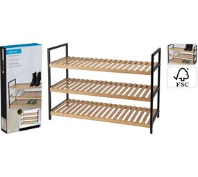 Relaxwonen Relaxwonen - Schoenenrek - industrieel - FSC-gecertificeerd bamboe Relaxwonen Relaxwonen - Schoenenrek - industrieel - FSC-gecertificeerd bamboe