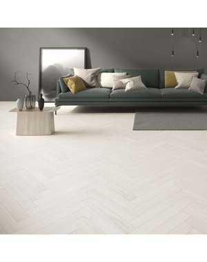 Luxury Tiles Herringbone White Wood Effect Floor and Wall Tiles