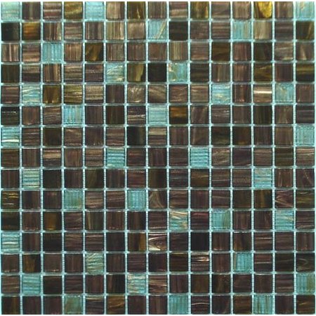 Luxury Tiles Viennet Blue and deep brown Square glass Mosaic Tile