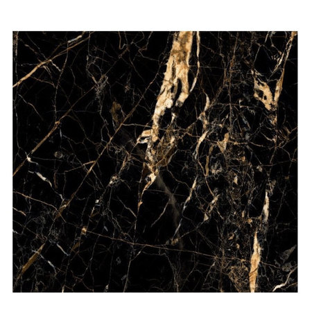 Luxury Tiles  Gold Creama  & Jet Black Marble Effect 60cm x 60cm Floor and Wall Tile