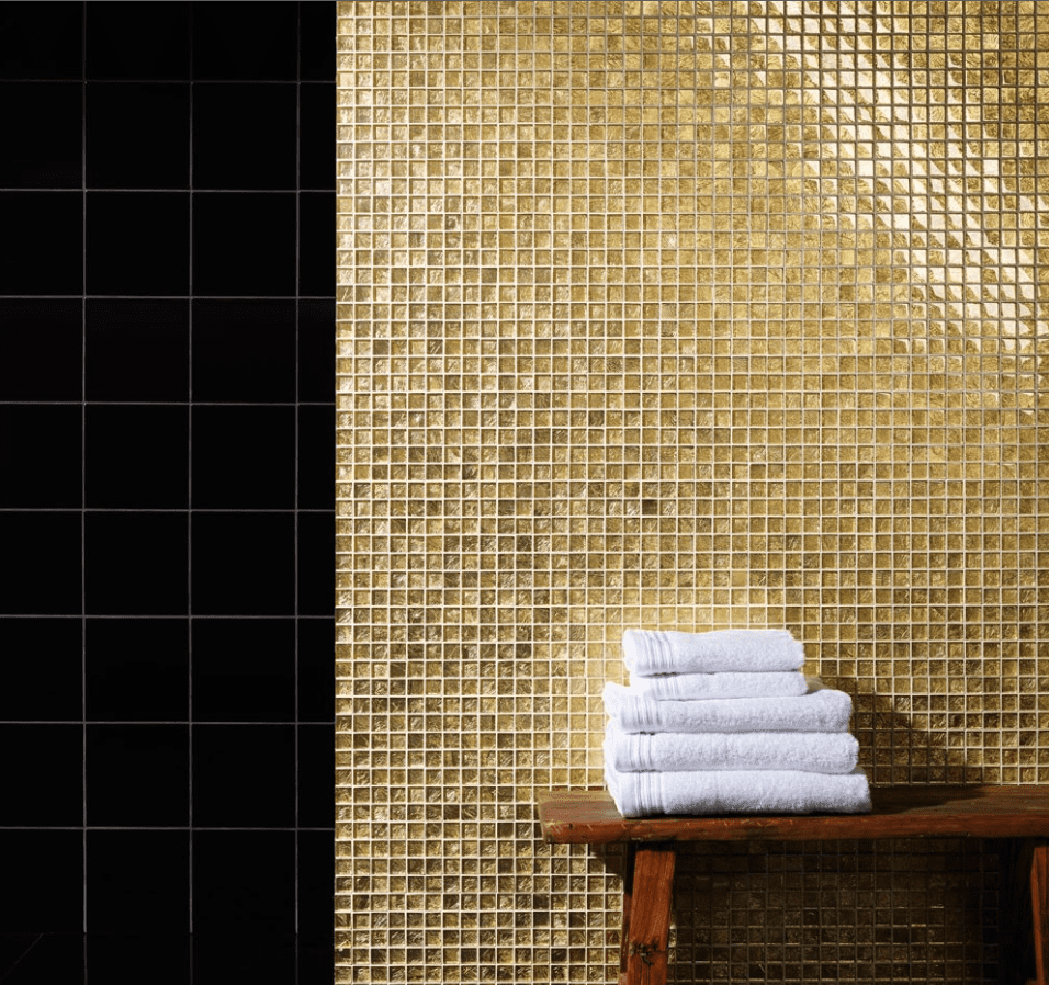 Stone Gold Glass Mosaic Tile - Luxury Tiles