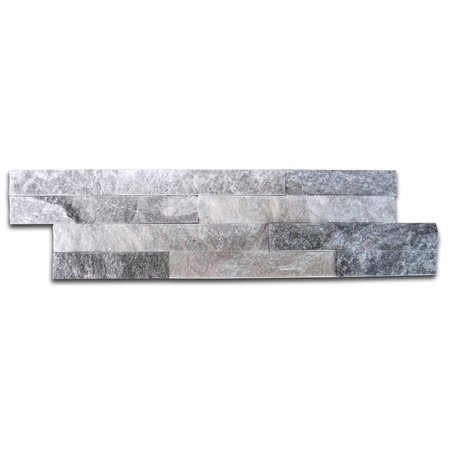 Luxury Tiles Cloud Sparkle grey slate tile split face cladding 10x40cm