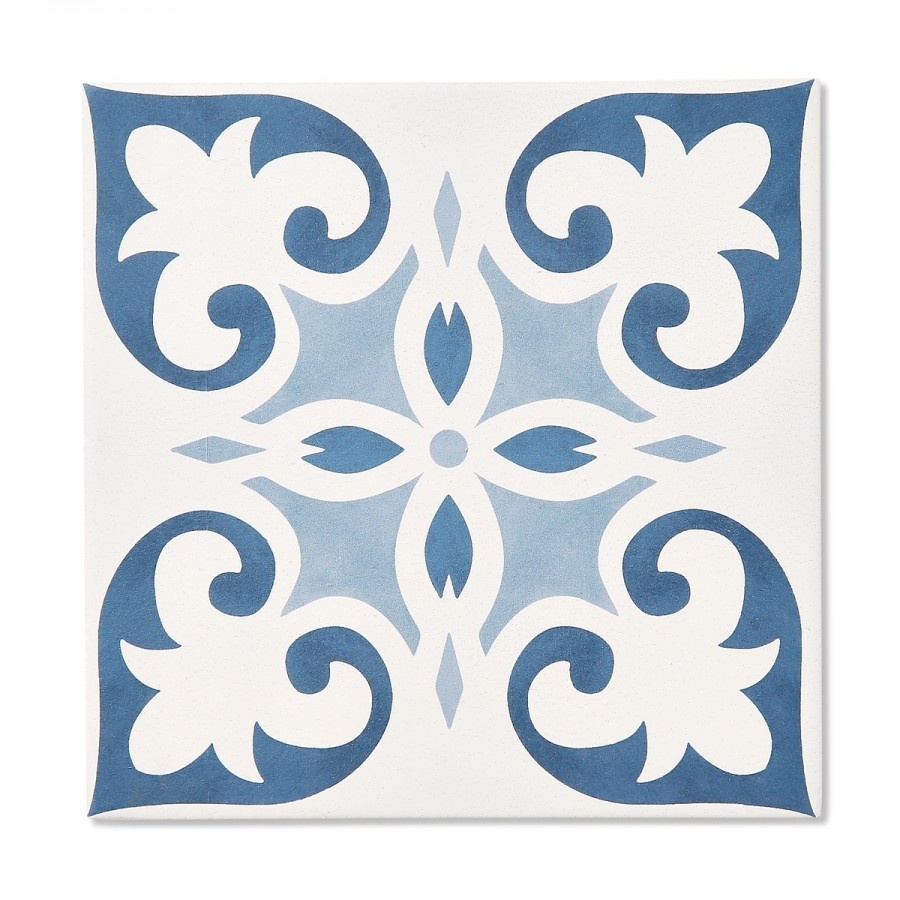 Vintage Pattern Mix Blue Azul Wall and Floor tile 150 x 150mm Luxury