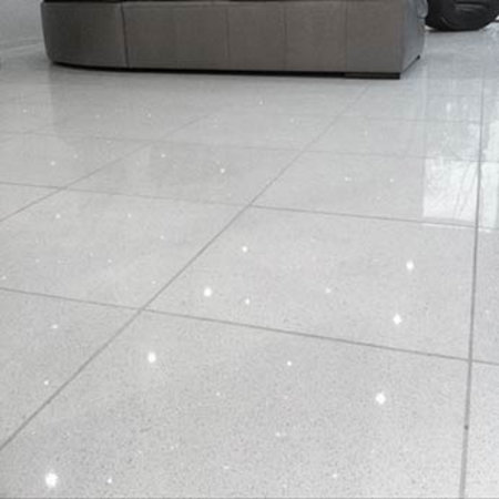 Luxury Tiles Shimmer Blanco White Sparkling Quartz Tile