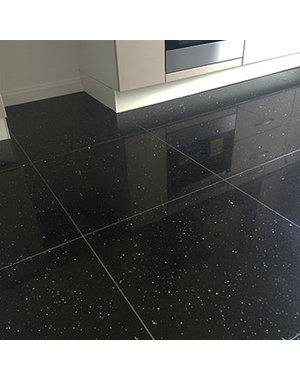 Luxury Tiles Shimmer Night Black Sparkling Quartz Tile