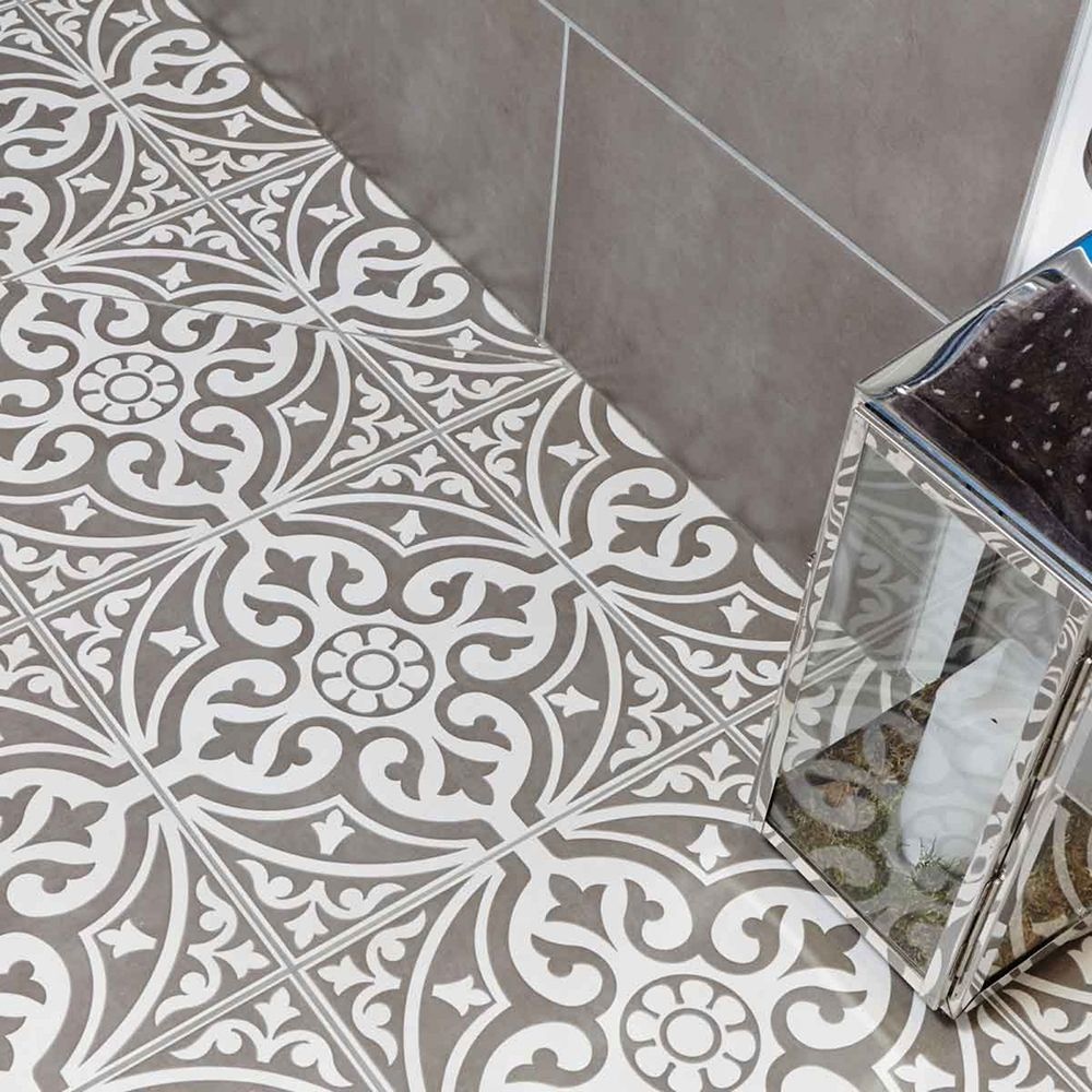 Kingsbridge Grey Patterned Wall and Floor Tiles 330 x 330mm Luxury Tiles