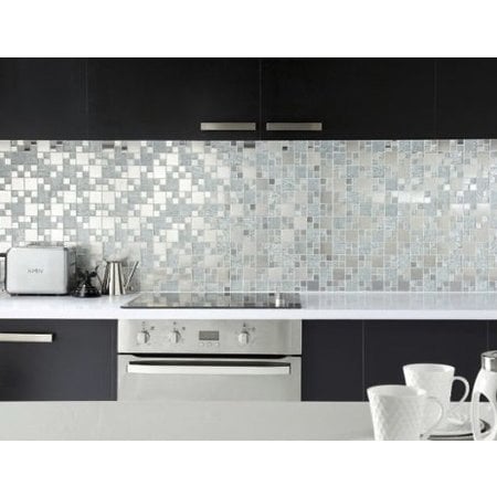 Luxury Tiles Silver Shine Glass and Metal Mosaic 300 x 300 mm Tile