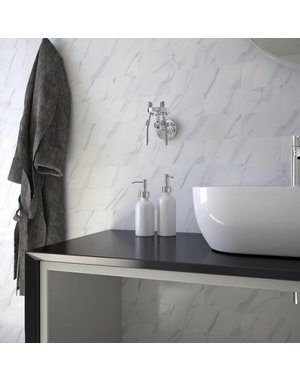 Luxury Tiles Metro Carrara Marble Effect Gloss Wall Tile