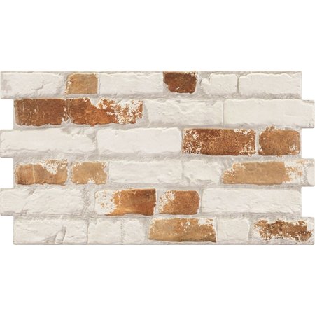 Verona Victorian Rustic White and Red Brick Effect 316 x 560 mm Tile