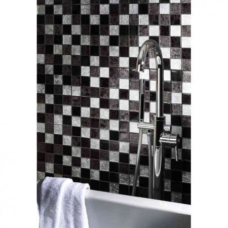 Luxury Tiles Lavish Black & Silver Crackle Glass Mosaic tile 300 x 300mm