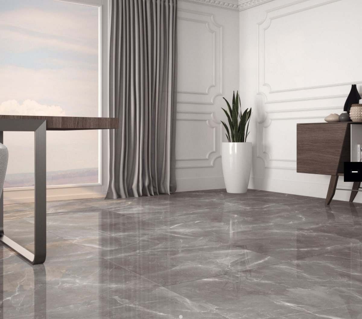 Velar Grey Polished Marble Effect 800x800mm Tile - Luxury Tiles